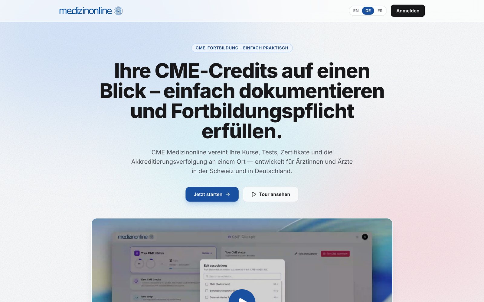 Startseite von cme.medizinonline.com